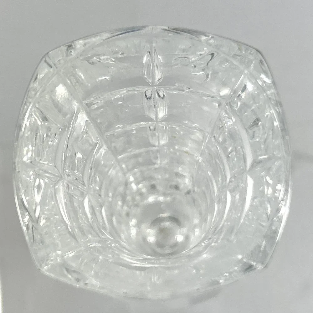 Vintage Lead Crystal D'Arques Cheverny France Square Clear Bud Vase Paneled 6.5